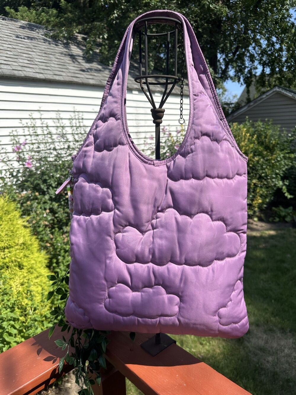 Coach Coachtopia Loop Flat Tote with Cloud Quilting Purple Violet Orchid C0668 - Picture 5 of 8